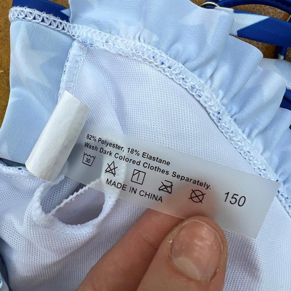 Shein girls blue with stars Bikini top size 11/12Y - Picture 5 of 5